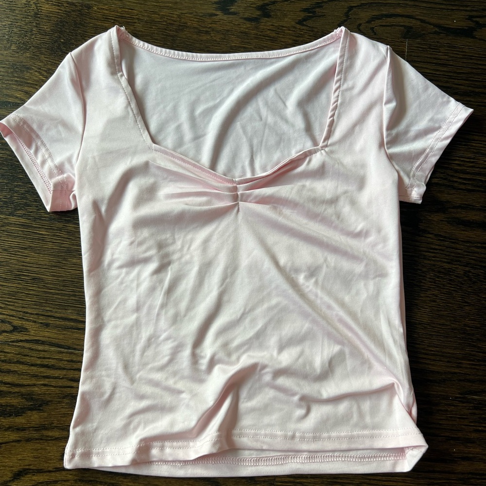 Pink V-Neck Women's Top